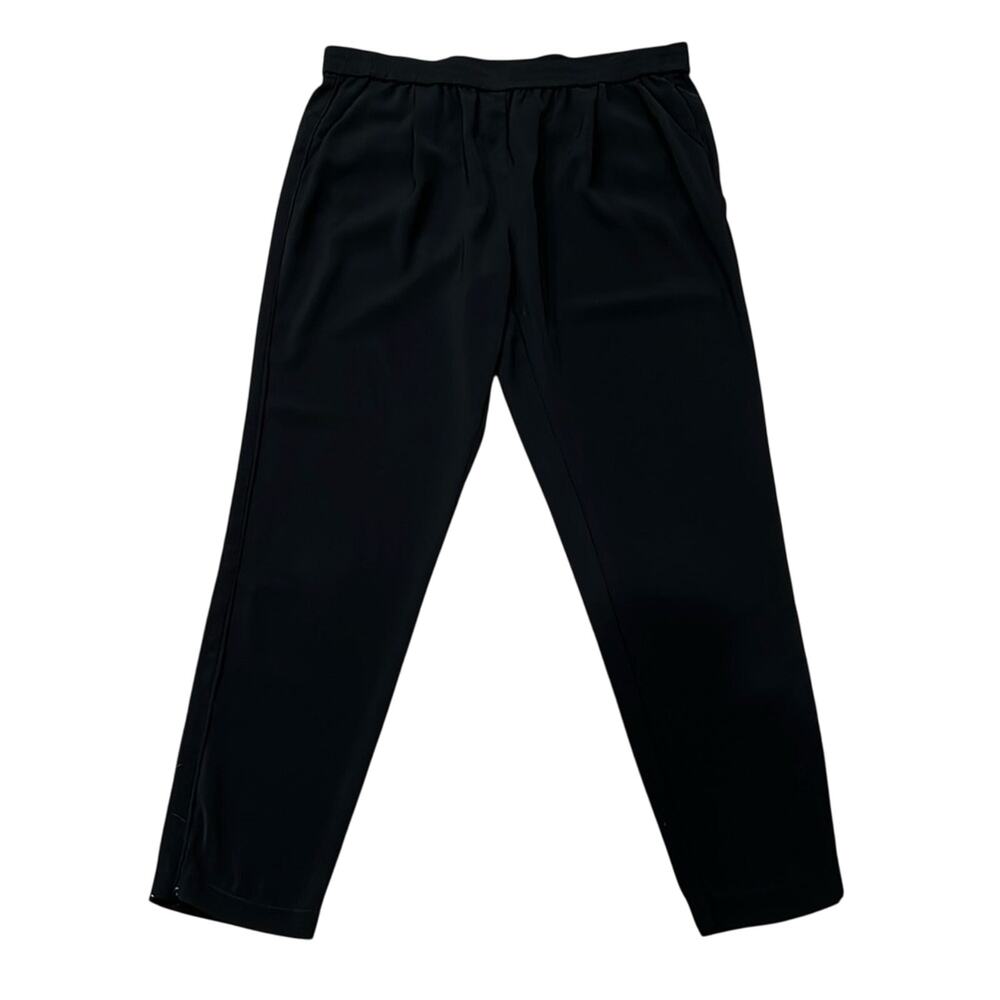 Halogen Women's Pleated Front Side Zip Casual Pull On Pant Black Size L
